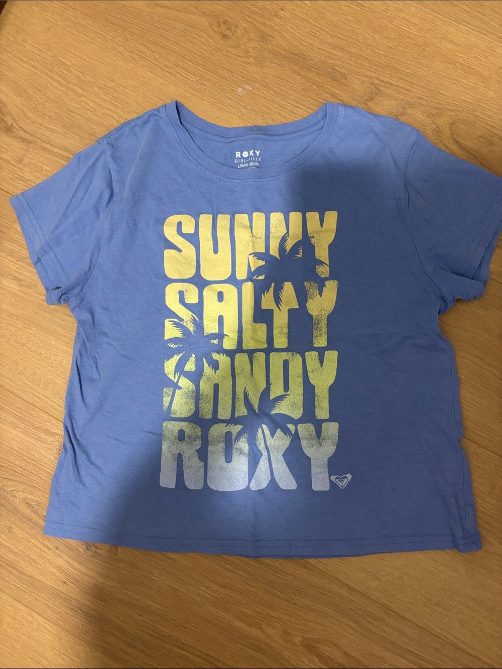 Roxy Blue Tee with Yellow-to-White Gradient Graphic